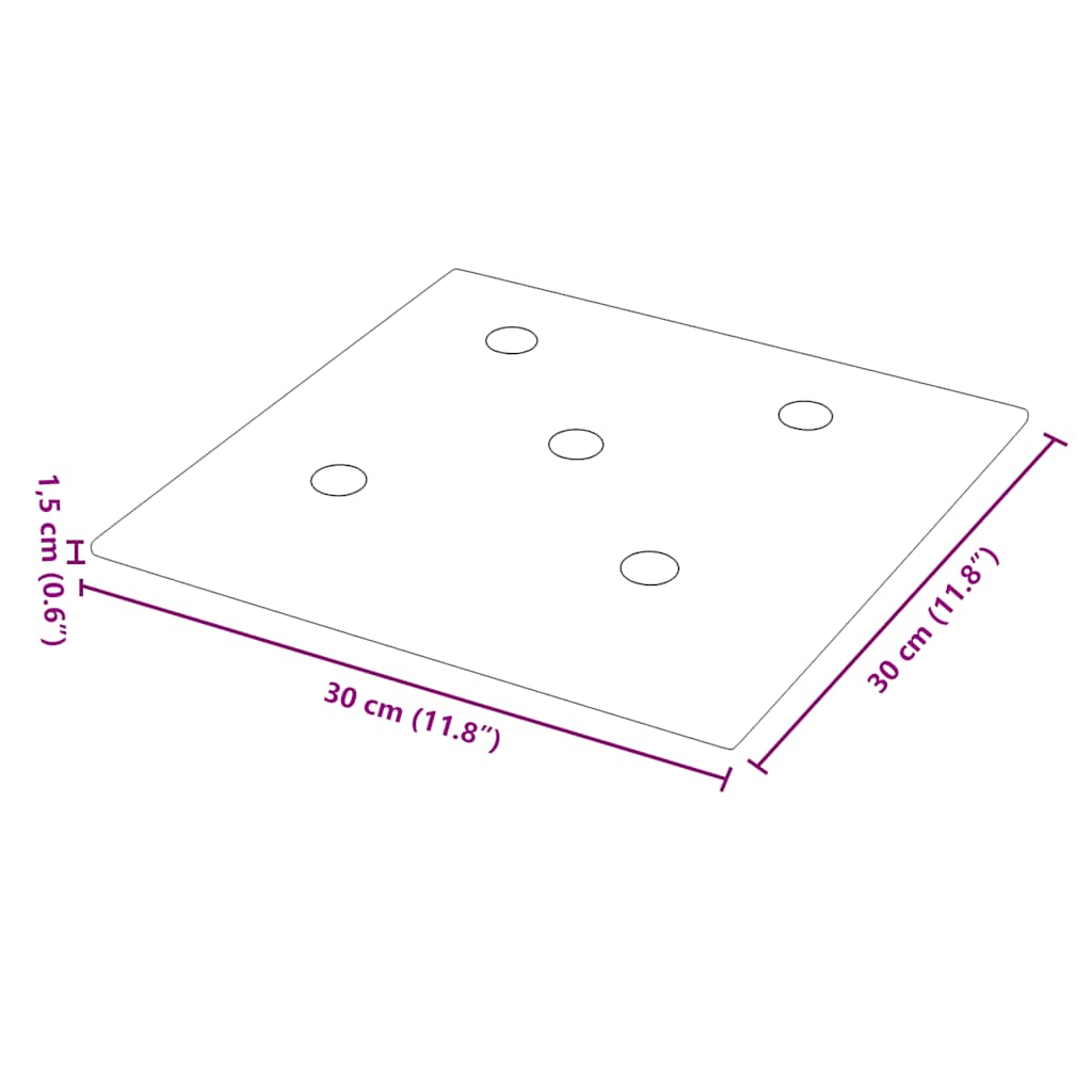 vidaXL Πάνελ Τοίχου 12 τεμ. Μπορντό 30 x 30 εκ. 1,08 μ² Συνθ. Δέρμα