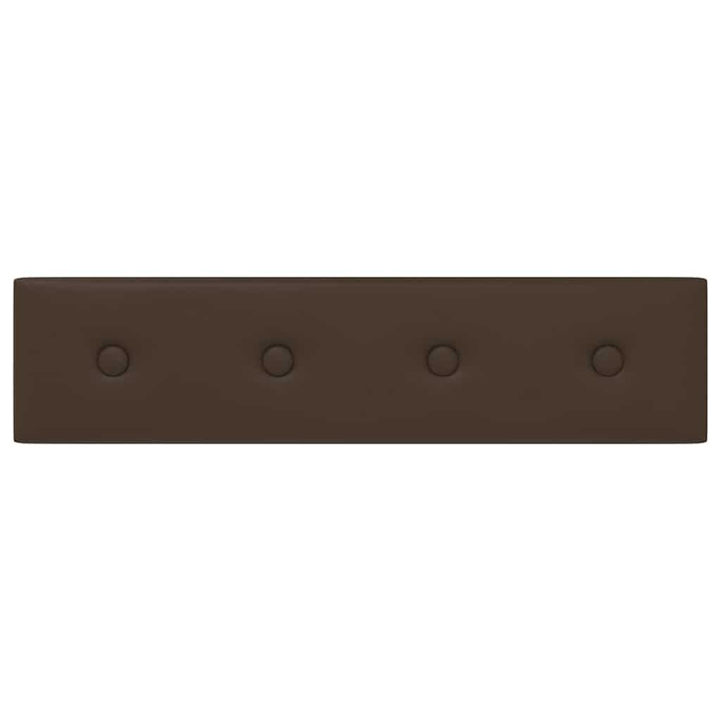 vidaXL Πάνελ Τοίχου 12 τεμ. καφέ 60 x 15 εκ. 1,08 μ² Συνθετικό Δέρμα