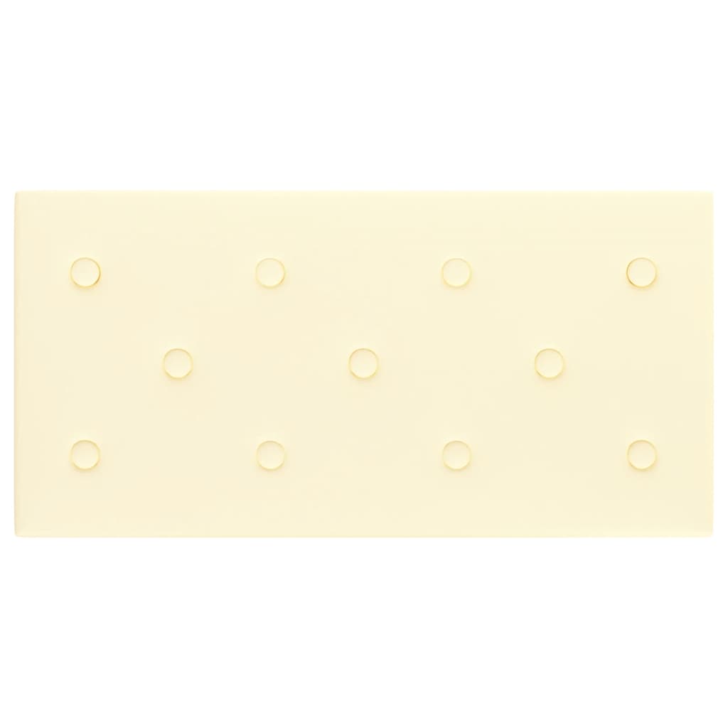 vidaXL Πάνελ Τοίχου 12 τεμ. Κρεμ 60 x 30 εκ. 2,16 μ² Συνθετικό Δέρμα