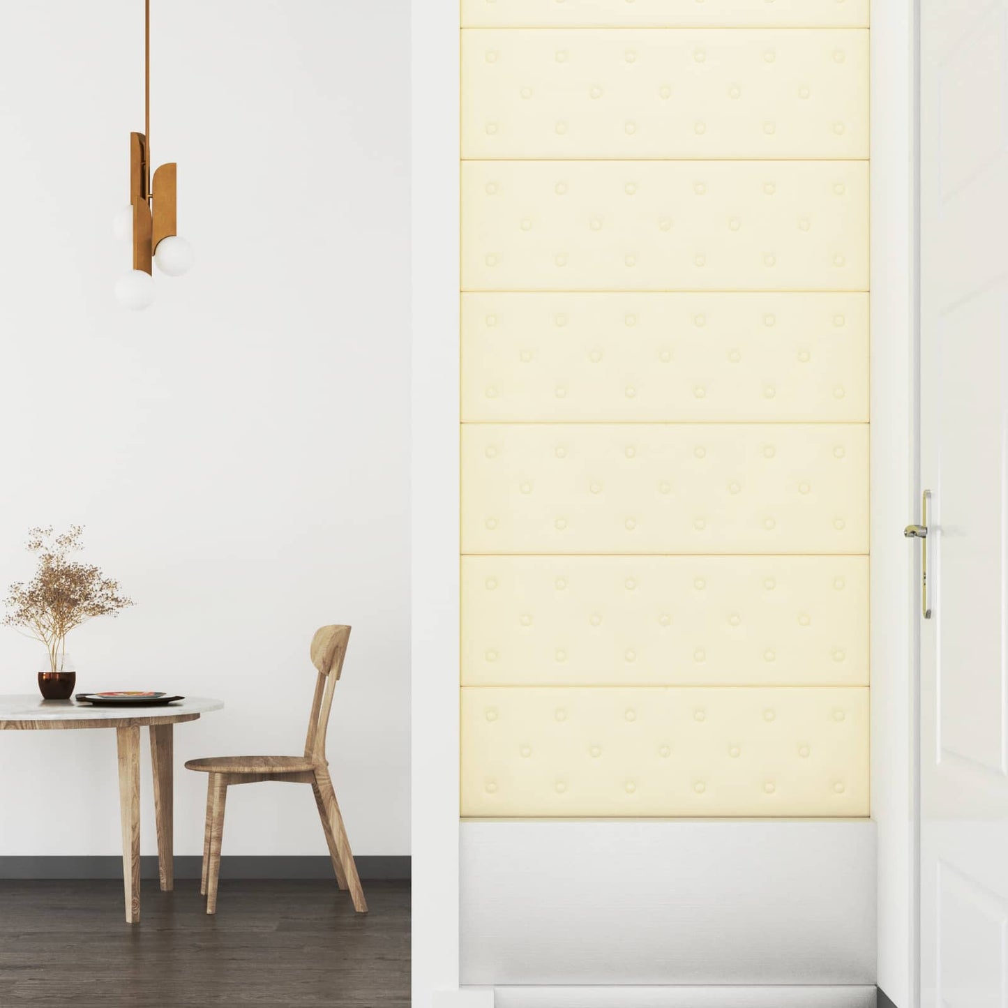 vidaXL Κεφαλάρι Τοίχου 12 pcs Κρεμ 90 x 30 cm Τεχνητό Δέρμα