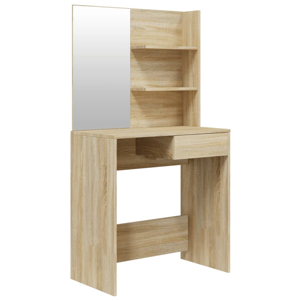 vidaXL Μπουντουάρ με Καθρέφτη Sonoma Δρυς 74,5 x 40 x 141 εκ.