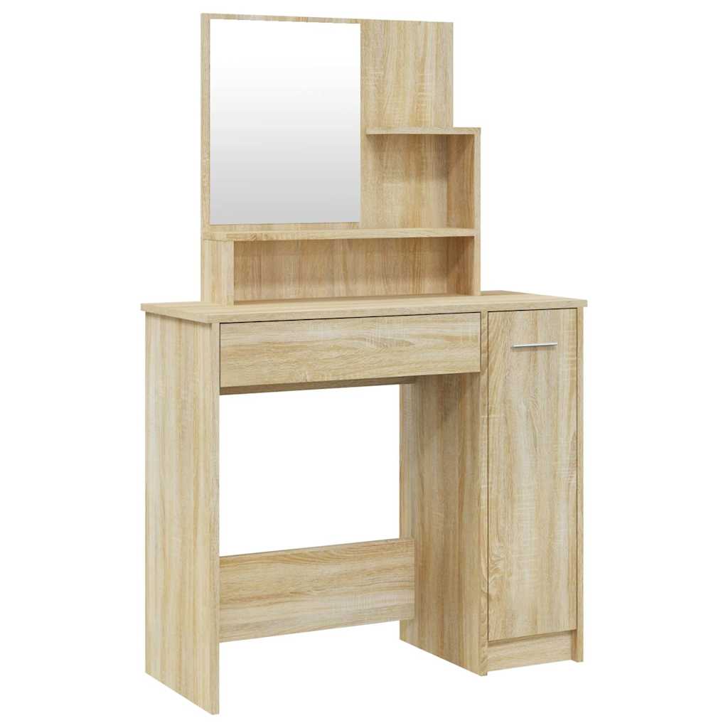 vidaXL Μπουντουάρ με Καθρέφτη Sonoma Δρυς 86,5x35x136 εκ.