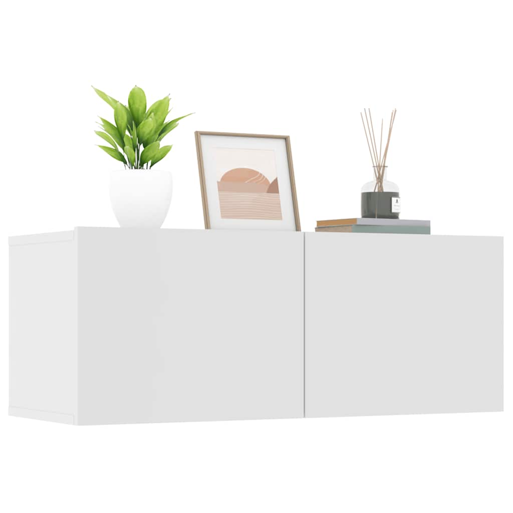 vidaXL Έπιπλα Τηλεόρασης 2 τεμ. Λευκά 80x30x30 εκ. Επεξεργασμένο Ξύλο