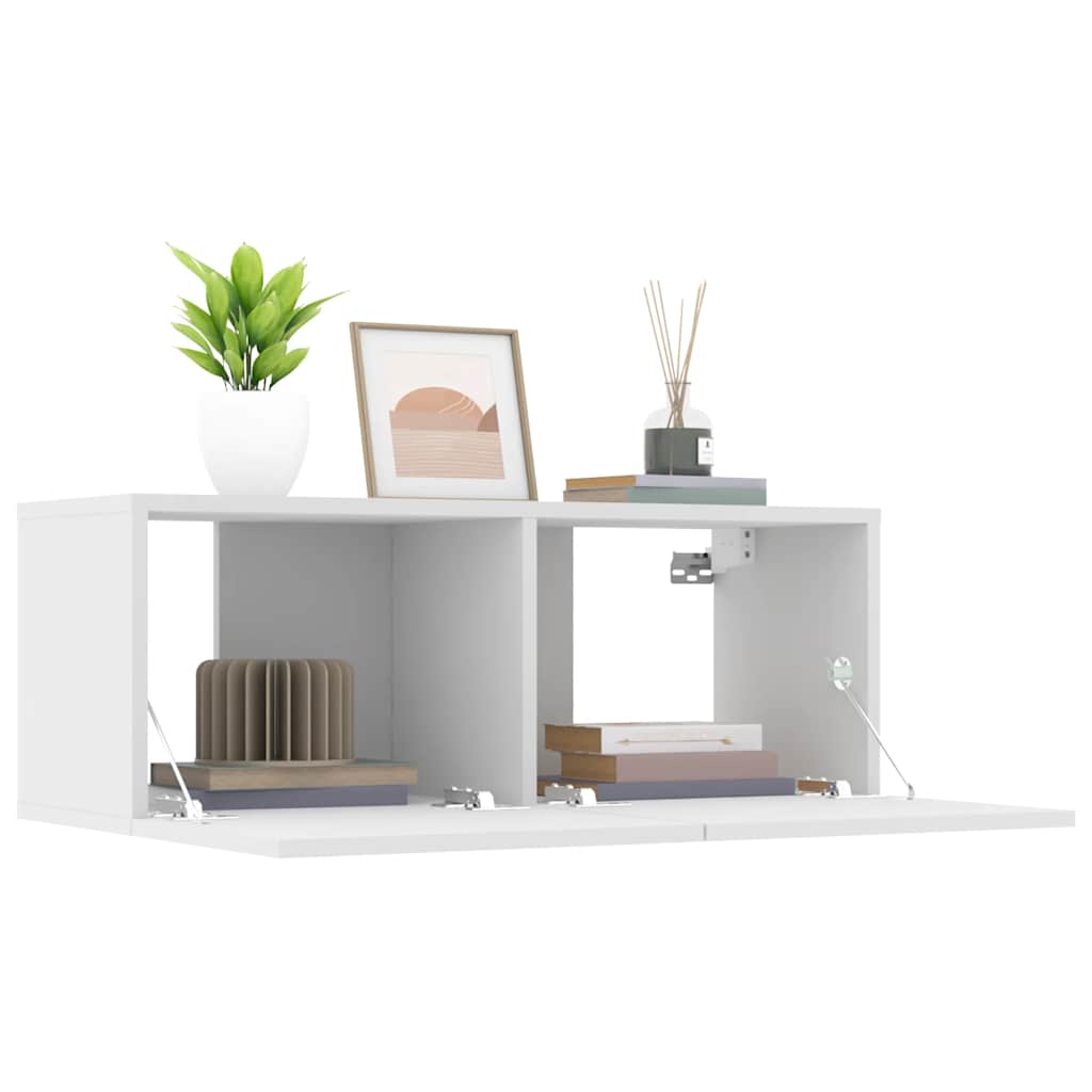 vidaXL Έπιπλα Τηλεόρασης 2 τεμ. Λευκά 80x30x30 εκ. Επεξεργασμένο Ξύλο