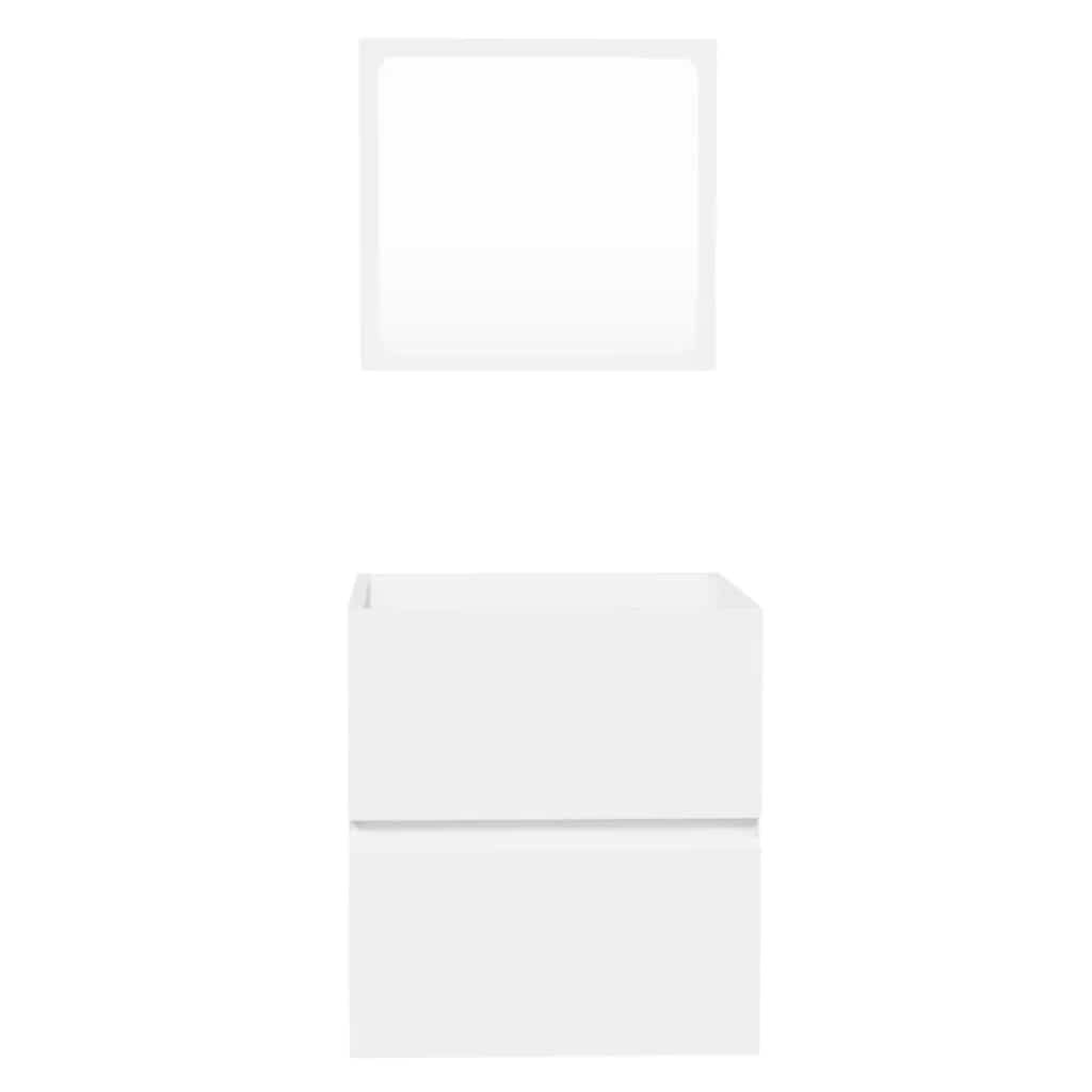 vidaXL Ντουλάπι Μπάνιου με Καθρέφτη Λευκό από Επεξεργασμένο Ξύλο