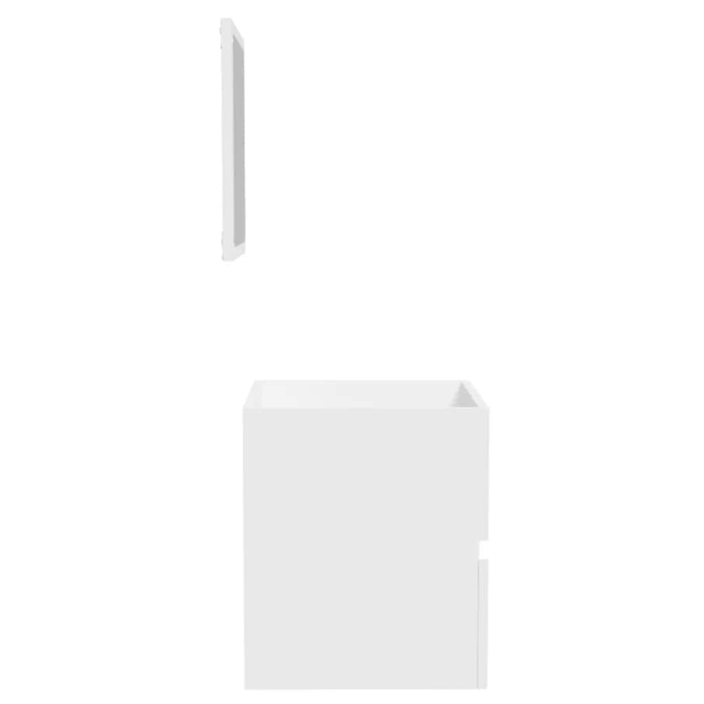 vidaXL Ντουλάπι Μπάνιου με Καθρέφτη Λευκό από Επεξεργασμένο Ξύλο