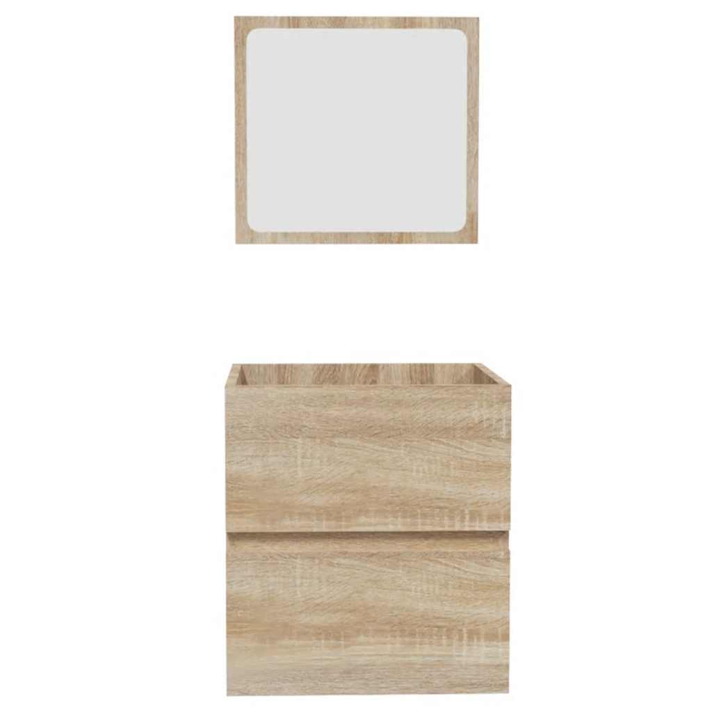 vidaXL Ντουλάπι Μπάνιου με Καθρέφτη Sonoma Δρυς από Επεξεργασμένο Ξύλο