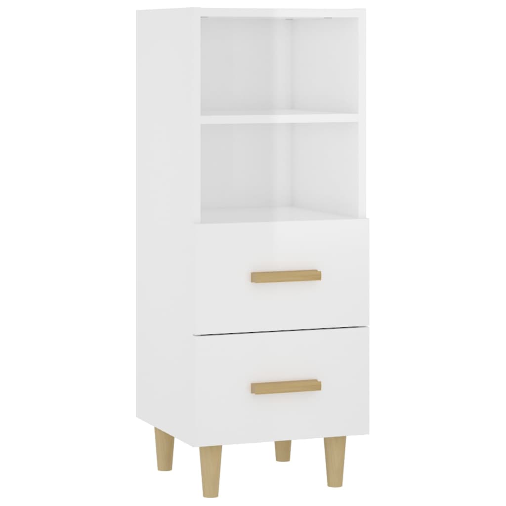 vidaXL Ντουλάπι Γυαλιστερό Λευκό 34,5x34x90 εκ. Επεξεργασμένο Ξύλο