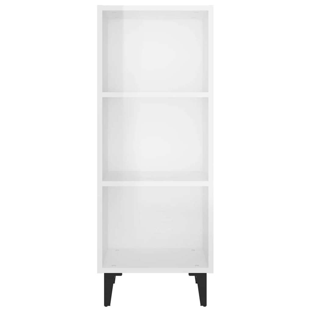 vidaXL Ντουλάπι Γυαλιστερό Λευκό 34,5x32,5x90 εκ. Επεξεργασμένο Ξύλο