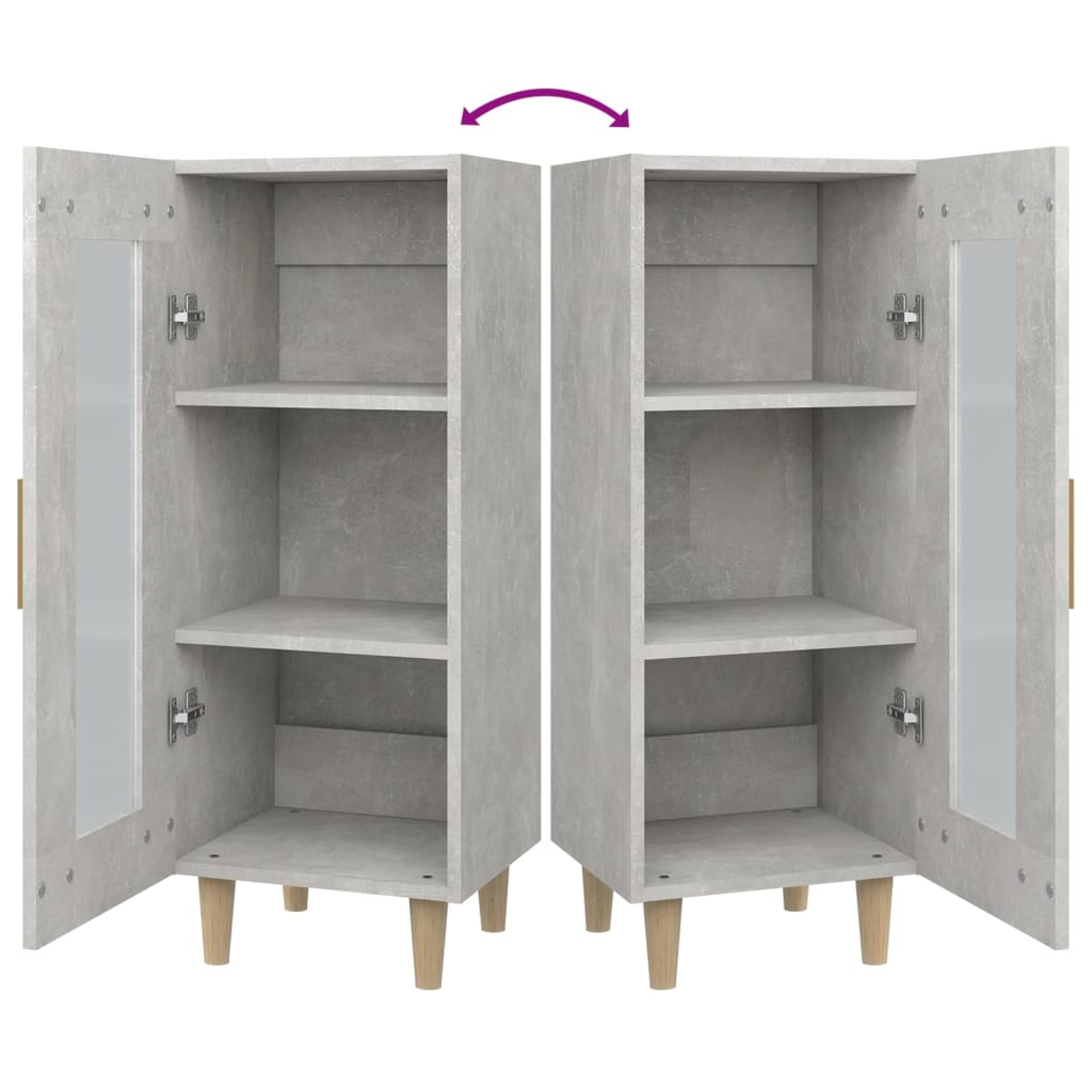 vidaXL Ντουλάπι Γκρι Σκυροδέματος 34,5x34x90 εκ. Επεξεργασμένο Ξύλο