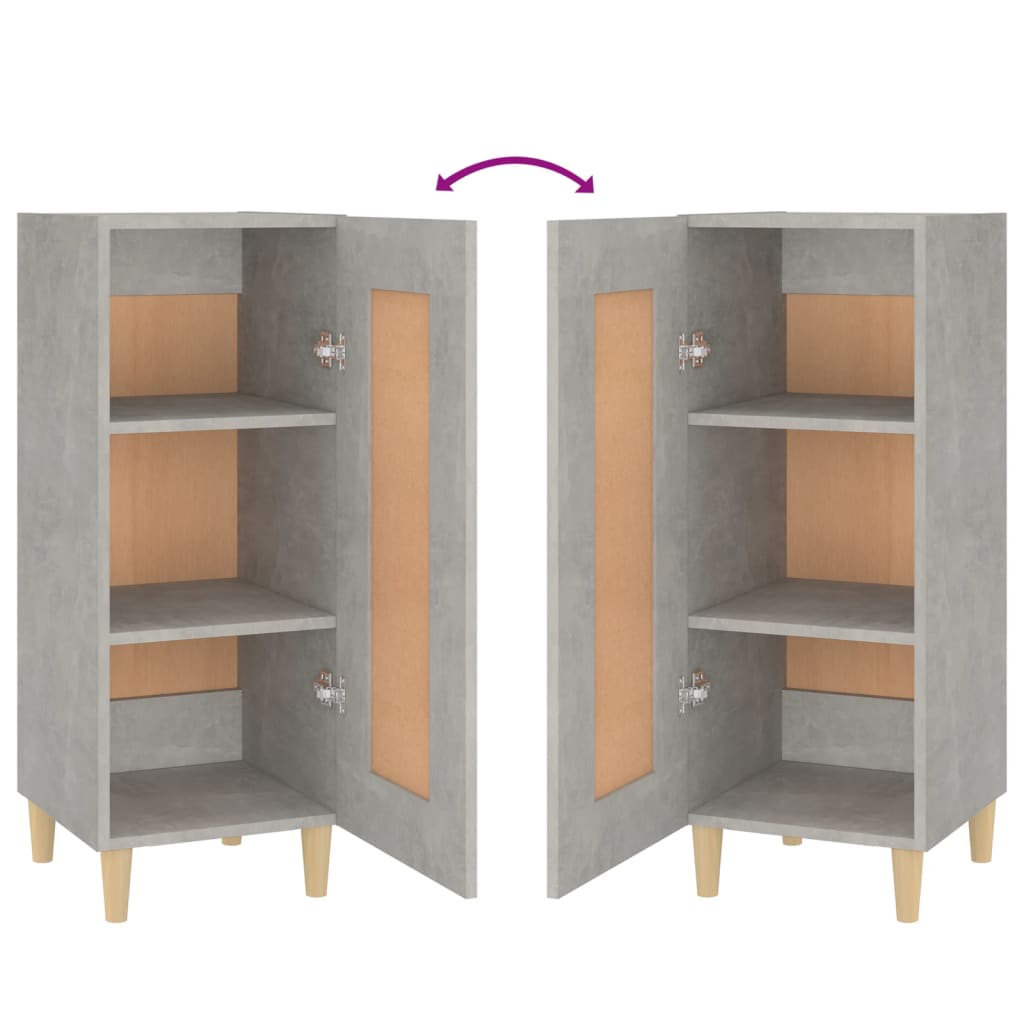 vidaXL Ντουλάπι Γκρι Σκυροδέματος 34,5x34x90 εκ. Επεξεργασμένο Ξύλο