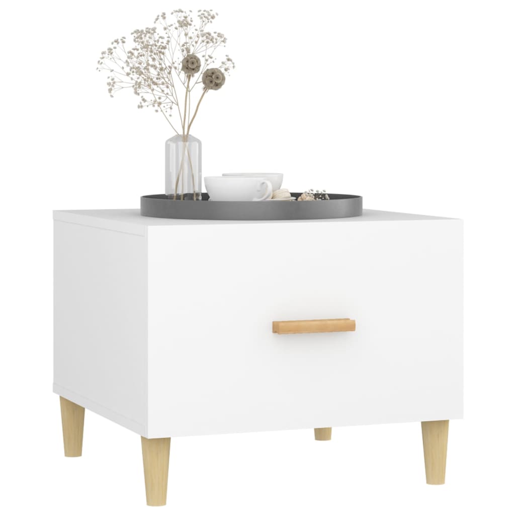 vidaXL Τραπεζάκια Σαλονιού 2 τεμ. Λευκά 50x50x40 εκ Επεξεργασμένο Ξύλο