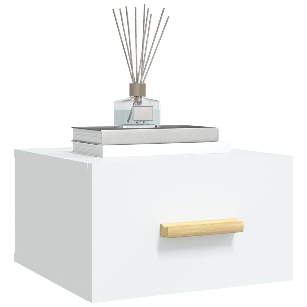 vidaXL Κομοδίνα Επιτοίχια 2 τεμ. Λευκά 35x35x20 εκ.