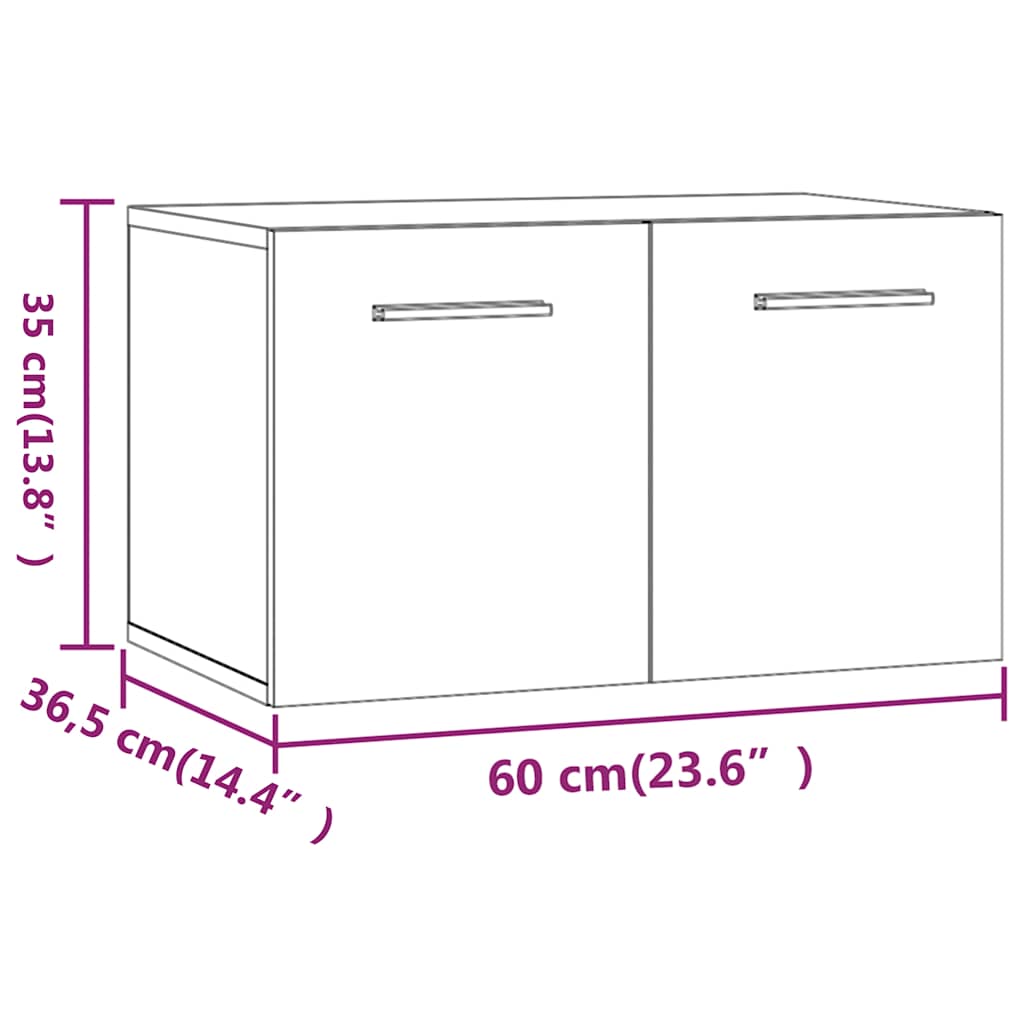 vidaXL Ντουλάπι Τοίχου Sonoma Δρυς 60x36,5x35 εκ. Επεξεργασμένο Ξύλο