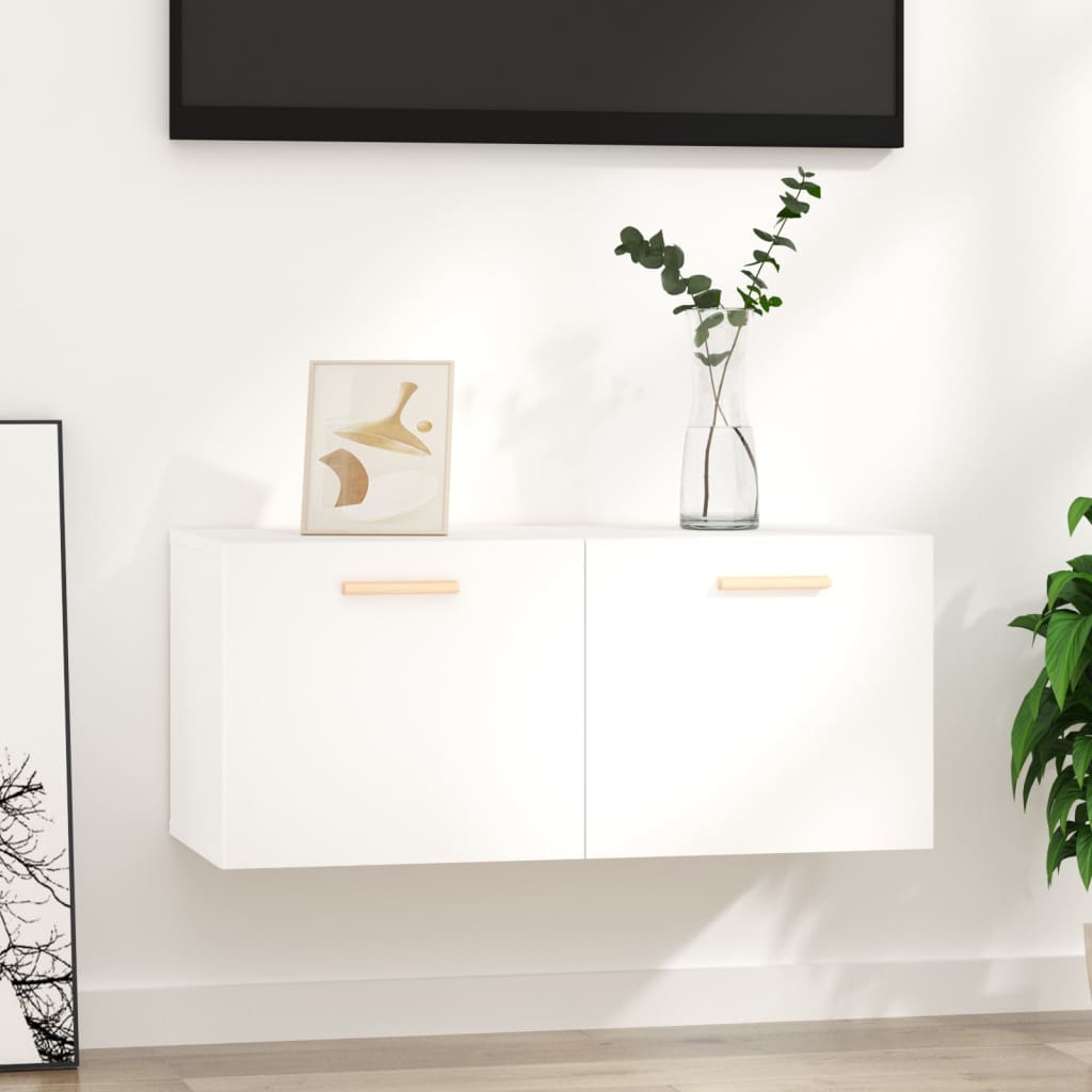 vidaXL Ντουλάπι Τοίχου Λευκό 80 x 35 x 36,5 εκ. Επεξεργασμένο Ξύλο