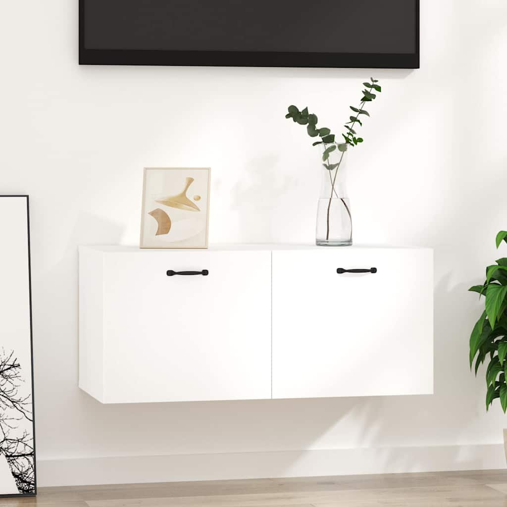 vidaXL Ντουλάπι Τοίχου Λευκό 80 x 36,5 x 35 εκ. από Επεξεργασμένο Ξύλο