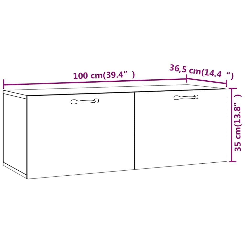 vidaXL Ντουλάπι Τοίχου Sonoma Δρυς 100x36,5x35 εκ. Επεξεργασμένο Ξύλο