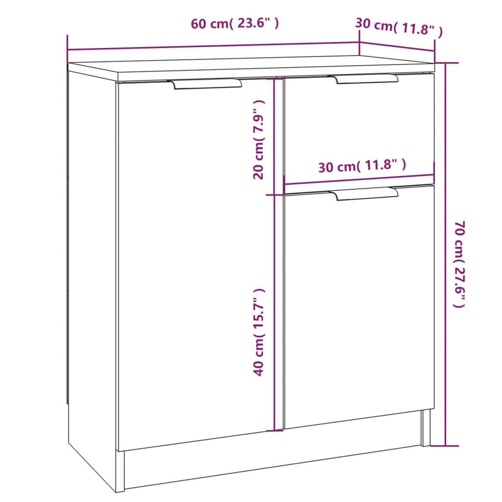 vidaXL Ντουλάπι Καπνιστή Δρυς 60 x 30 x 70 εκ. από Επεξεργασμένο Ξύλο