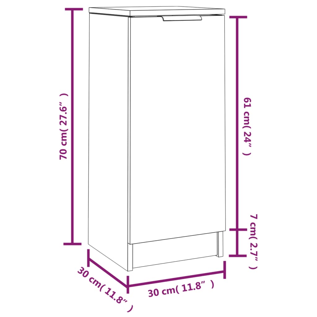 vidaXL Ντουλάπι Καπνιστή Δρυς 30x30x70 εκ. από Επεξεργασμένο Ξύλο