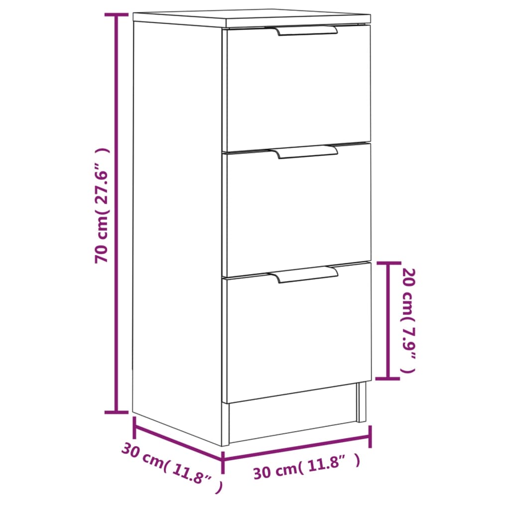 vidaXL Ντουλάπια 2 τεμ. Καπνιστή δρυς 30x30x70 εκ. Επεξεργασμένο Ξύλο