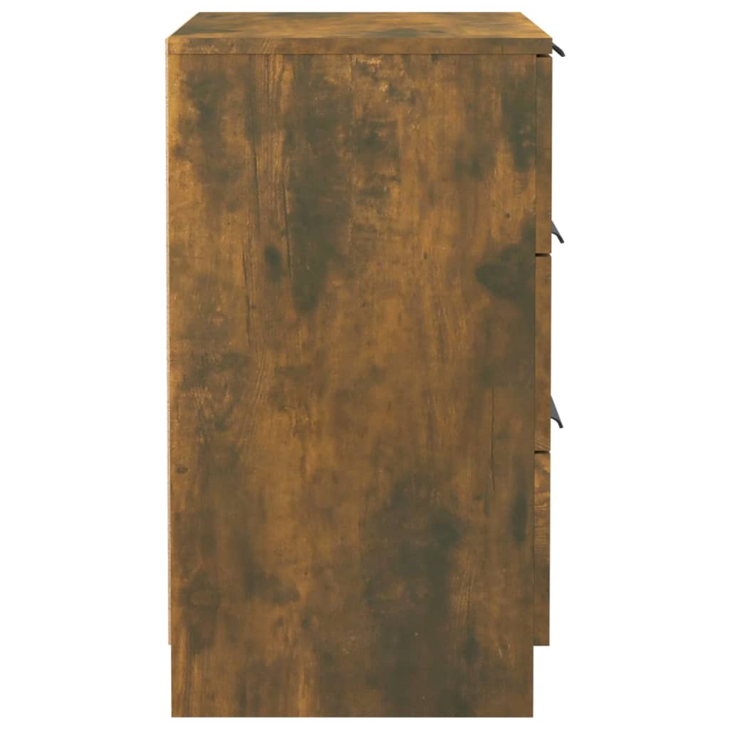 vidaXL Κομοδίνα 2 τεμ. Καπνιστή Δρυς 40 x 36 x 65 εκ.