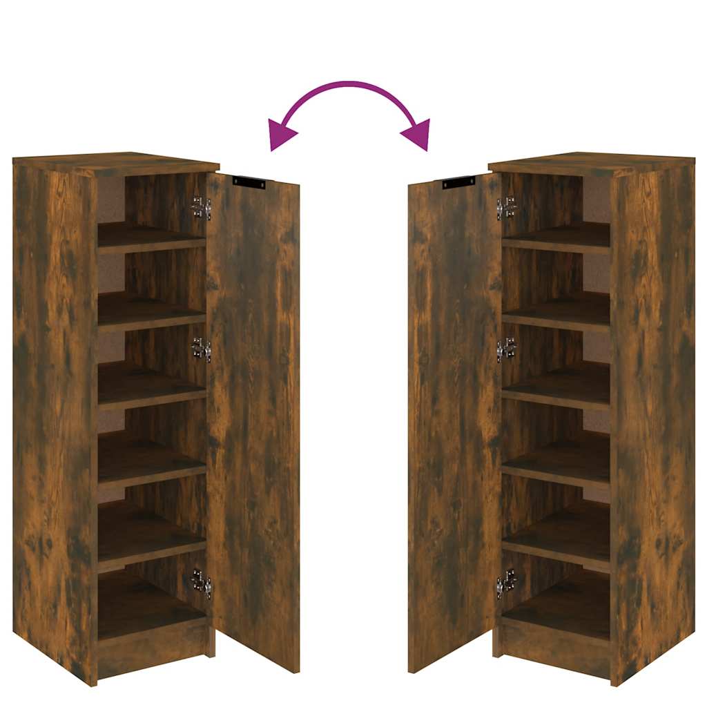 vidaXL Παπουτσοθήκη Καπνιστή Δρυς 30x35x100 εκ. από Επεξεργασμένο Ξύλο