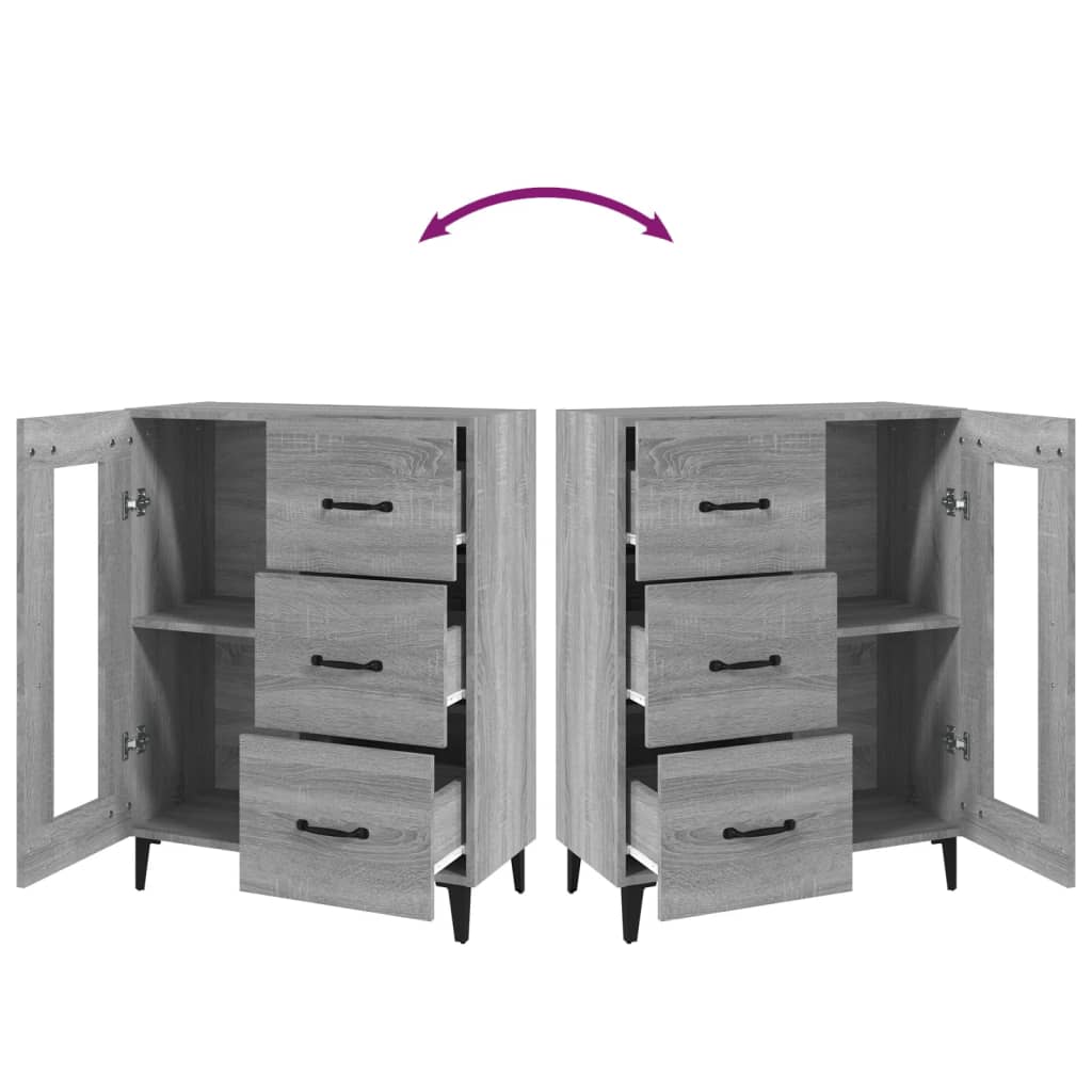 vidaXL Ντουλάπι Γκρι Sonoma 69,5 x 34 x 90 εκ. από Επεξεργασμένο Ξύλο