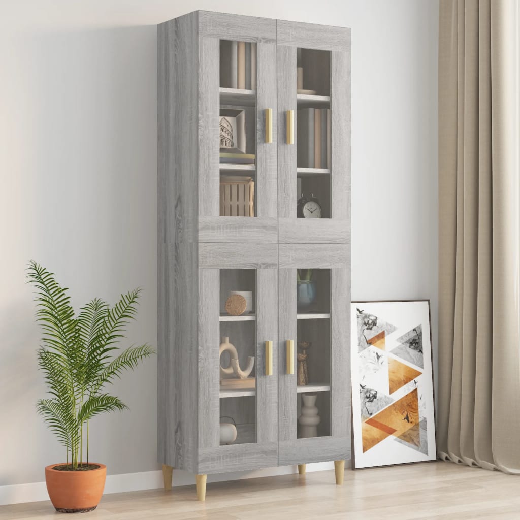 vidaXL Ντουλάπι Τοίχου Κρεμαστό Γκρι sonoma 69,5x34x90 εκ.