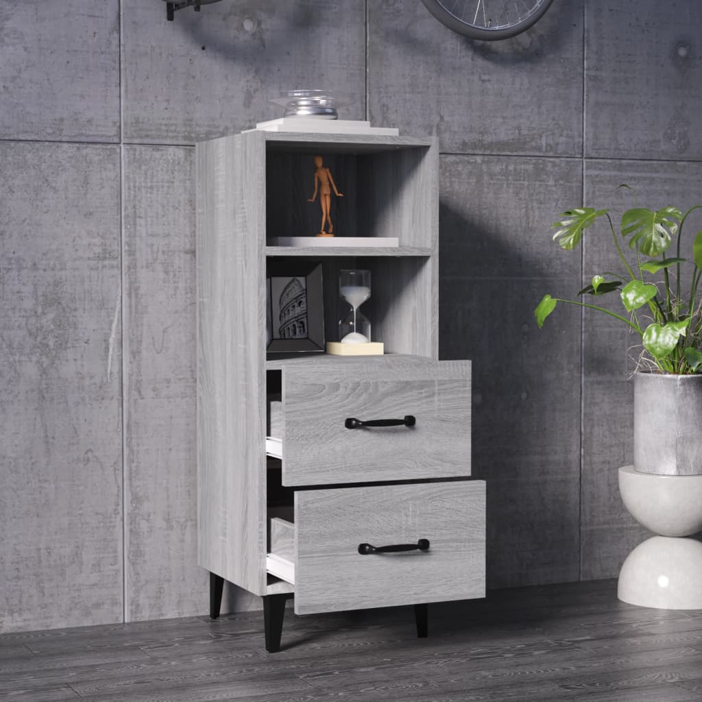 vidaXL Ντουλάπι Γκρι Sonoma 34,5x34x90 εκ. από Επεξεργασμένο Ξύλο