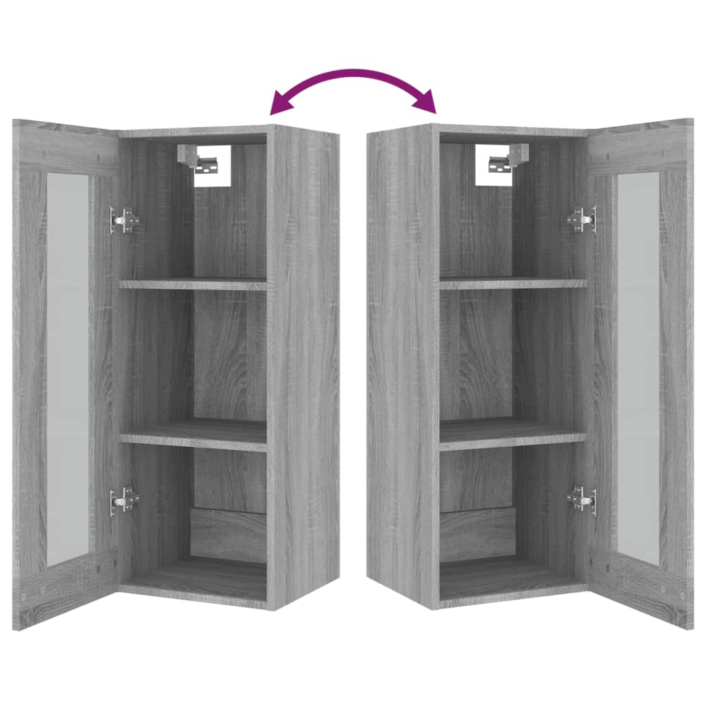 vidaXL Ντουλάπι Τοίχου Κρεμαστό Γκρι sonoma 34,5x34x90 εκ.