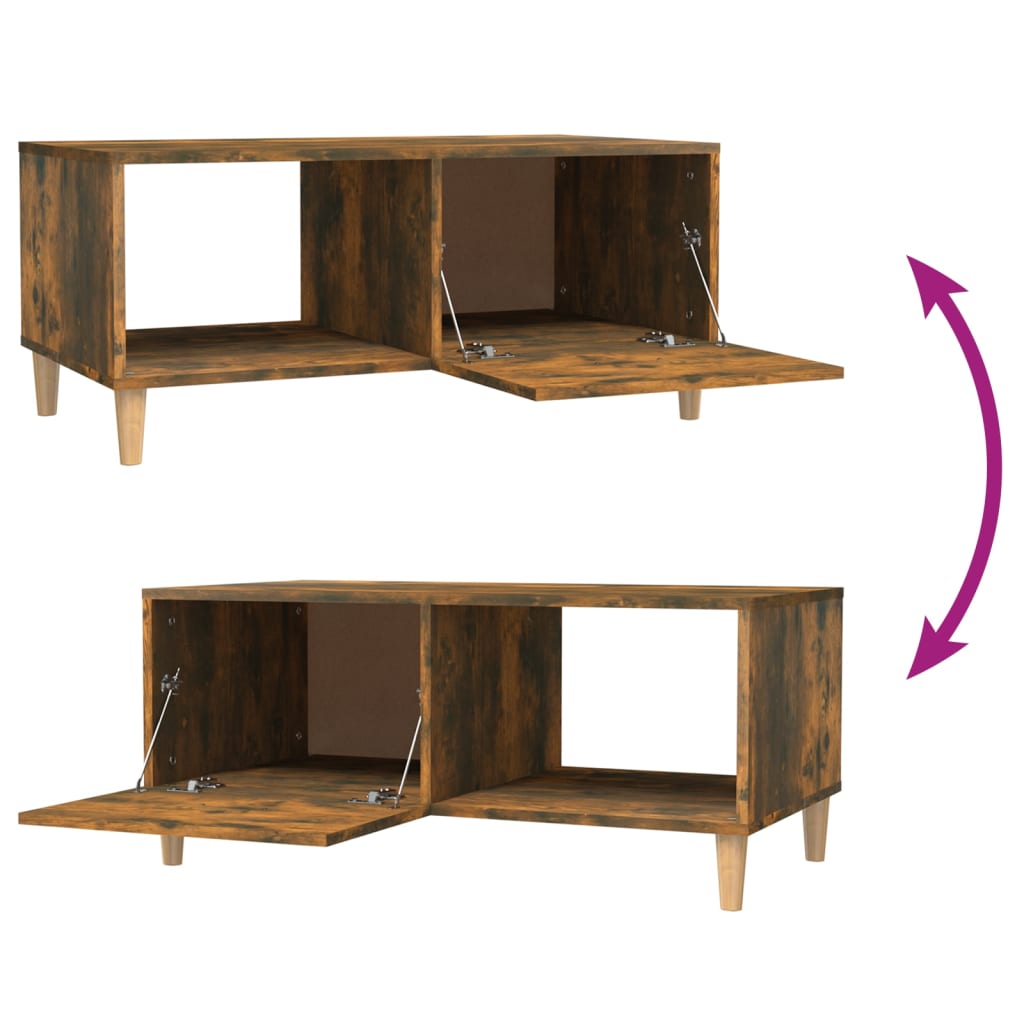 vidaXL Τραπεζάκι Σαλονιού Καπνιστή Δρυς89,5x50x40εκ. από Επεξεργ. Ξύλο