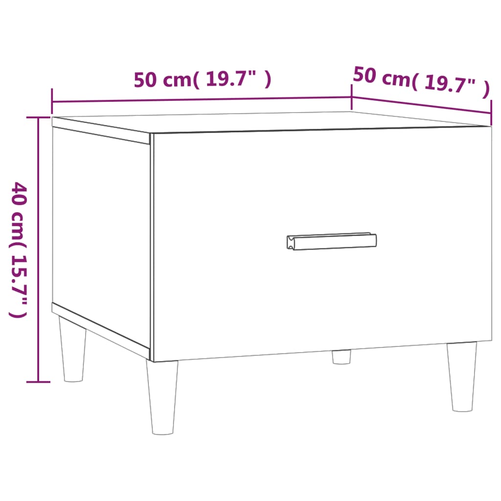 vidaXL Τραπεζάκια Σαλονιού 2 τεμ Καπνιστή Oak 50x50x40 εκ Επεξ. Ξύλο