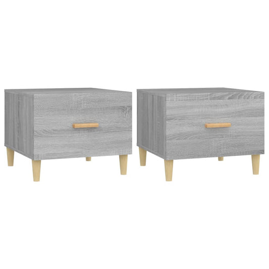 vidaXL Τραπεζάκια Σαλονιού 2 τεμ Γκρι sonoma 50x50x40 εκ Επεξ. Ξύλο