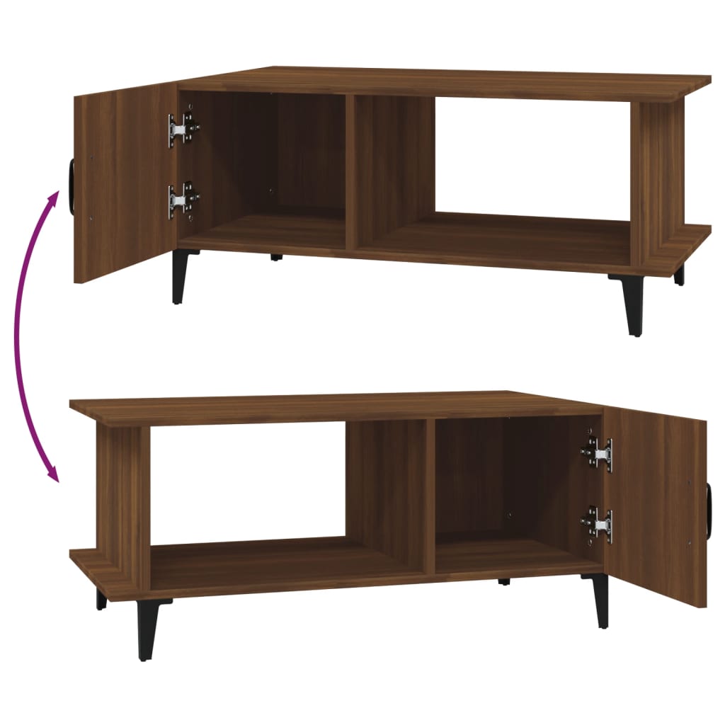 vidaXL Τραπεζάκι Σαλονιού Καφέ Δρυς 90x50x40 εκ. Επεξεργασμένο Ξύλο