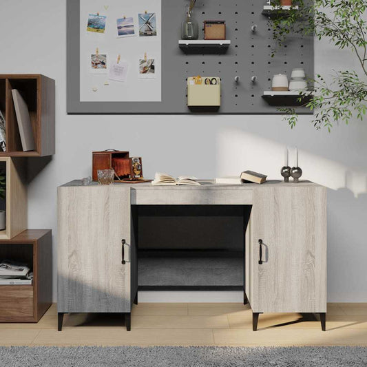 vidaXL Γραφείο Γκρι Sonoma 140x50x75 εκ. από Επεξεργασμένο Ξύλο