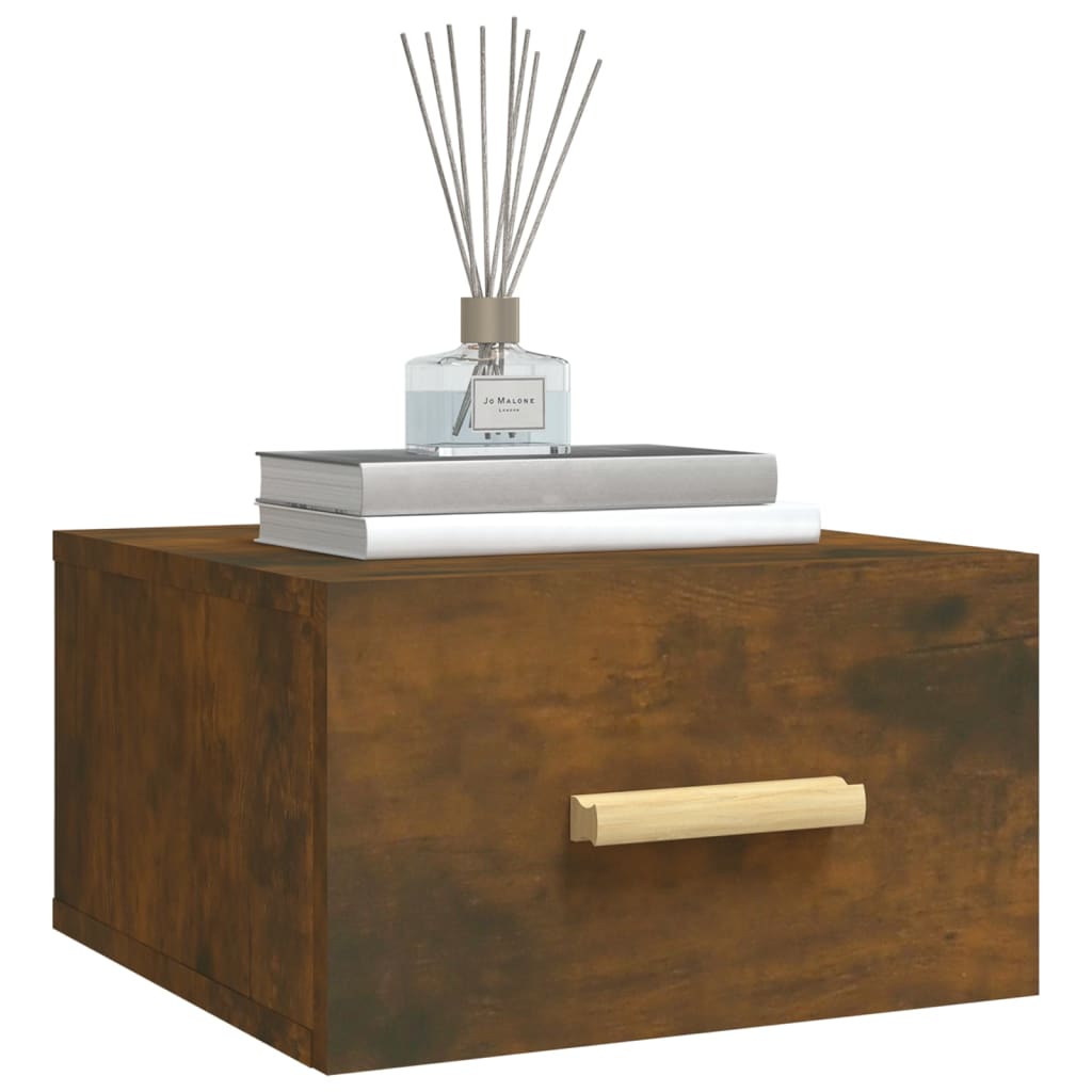 vidaXL Κομοδίνο Επιτοίχιο Καπνιστή Δρυς 35 x 35 x 20 εκ.