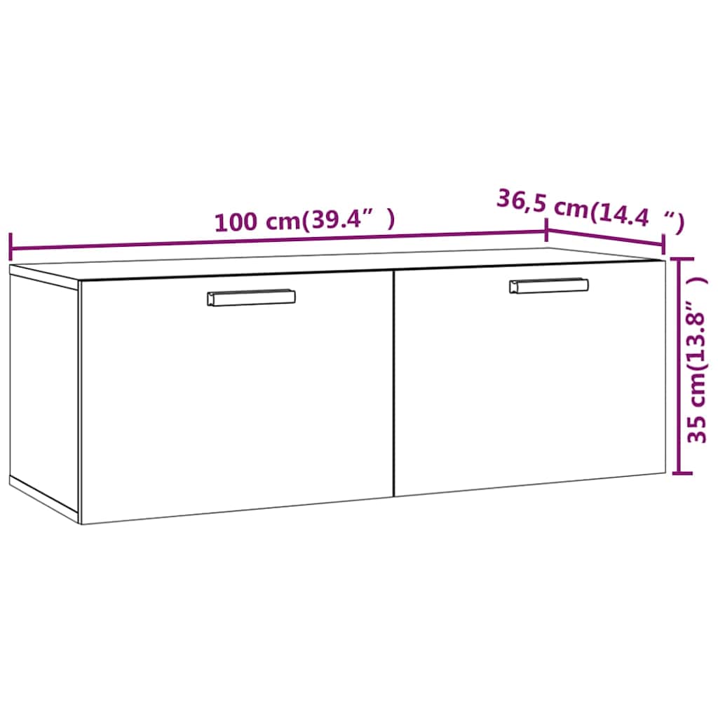 vidaXL Ντουλάπι Τοίχου Καπνιστή δρυς 100x36,5x35εκ. Επεξεργασμένο Ξύλο