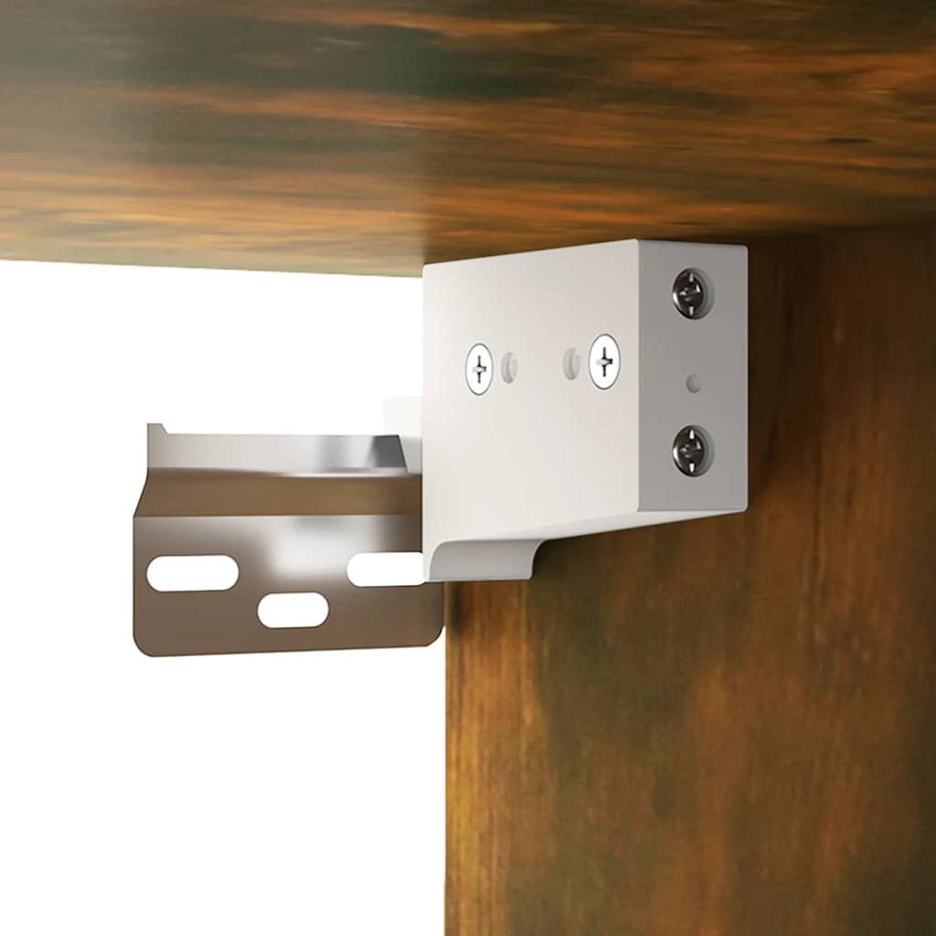 vidaXL Έπιπλο Καθρέπτη με LED Καπνιστή Δρυς 91x15x76,5 εκ.