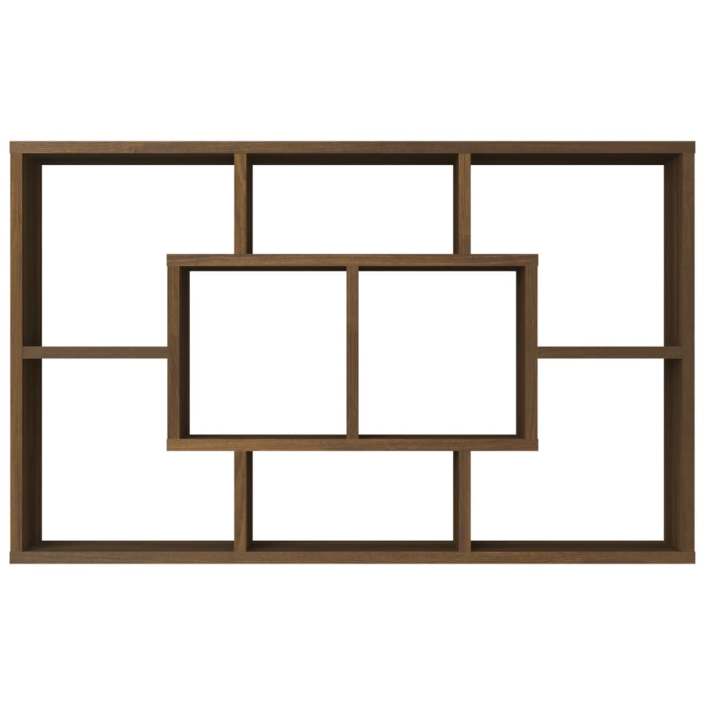 vidaXL Ραφιέρα Τοίχου Καφέ Δρυς 85x16x52,5 εκ. Επεξεργασμένο Ξύλο