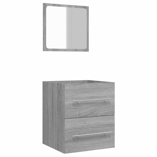 vidaXL Ντουλάπι Μπάνιου με Καθρέφτη Γκρι Sonoma 41x38,5x48 εκ.