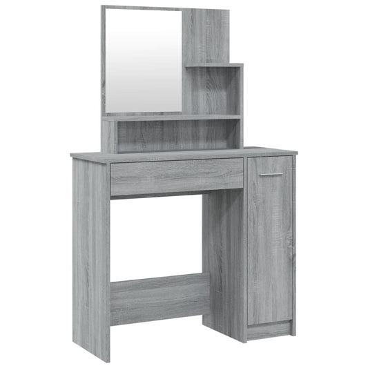 vidaXL Μπουντουάρ με Καθρέφτη Γκρι Sonoma 86,5x35x136 εκ.