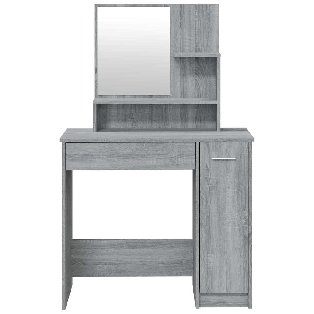 vidaXL Μπουντουάρ με Καθρέφτη Γκρι Sonoma 86,5x35x136 εκ.