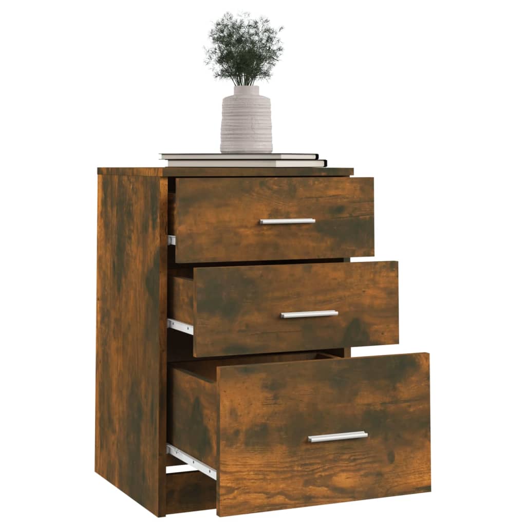 vidaXL Κομοδίνο Καπνιστή Δρυς 40 x 40 x 63 εκ. από Επεξεργασμένο Ξύλο