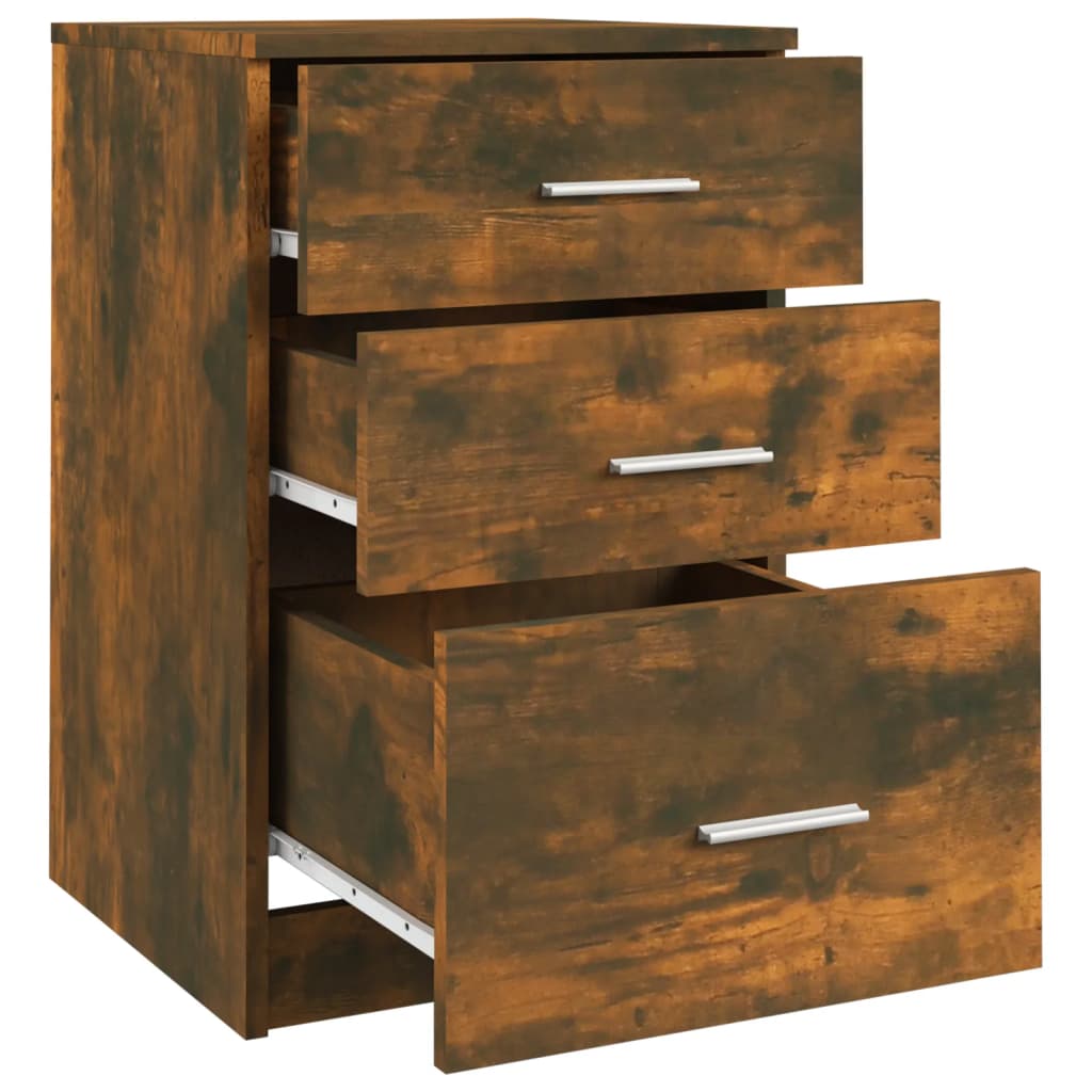 vidaXL Κομοδίνο Καπνιστή Δρυς 40 x 40 x 63 εκ. από Επεξεργασμένο Ξύλο