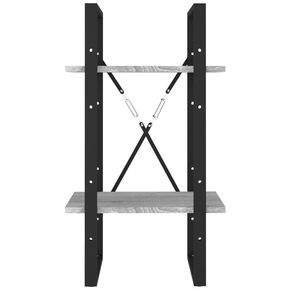 vidaXL Βιβλιοθήκη με 2 Ράφια Γκρι Sonoma 40x30x70 εκ. Επεξεργ. Ξύλο