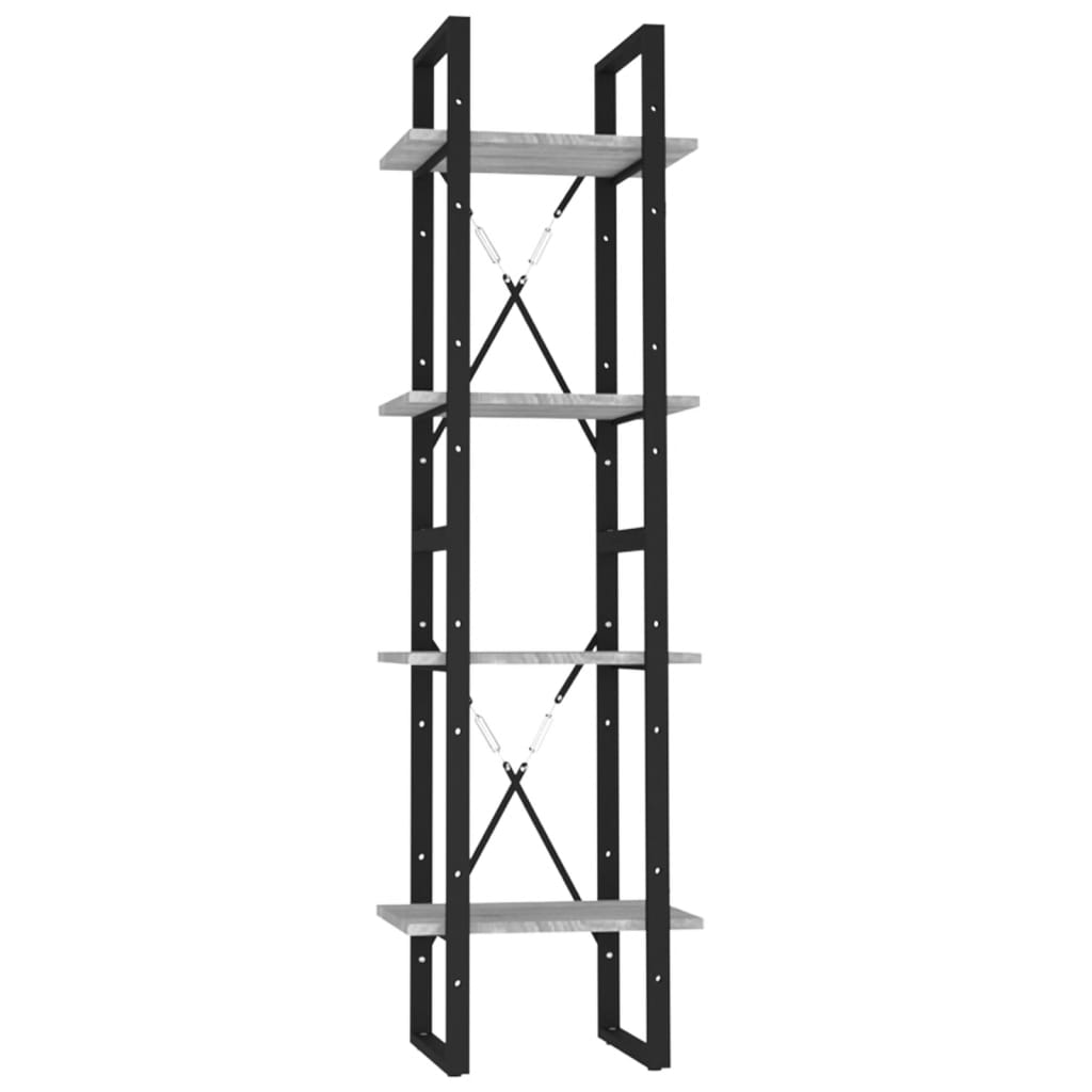 vidaXL Βιβλιοθήκη με 4 Ράφια Γκρι Sonoma 40x30x140 εκ. Επεξεργ. Ξύλο