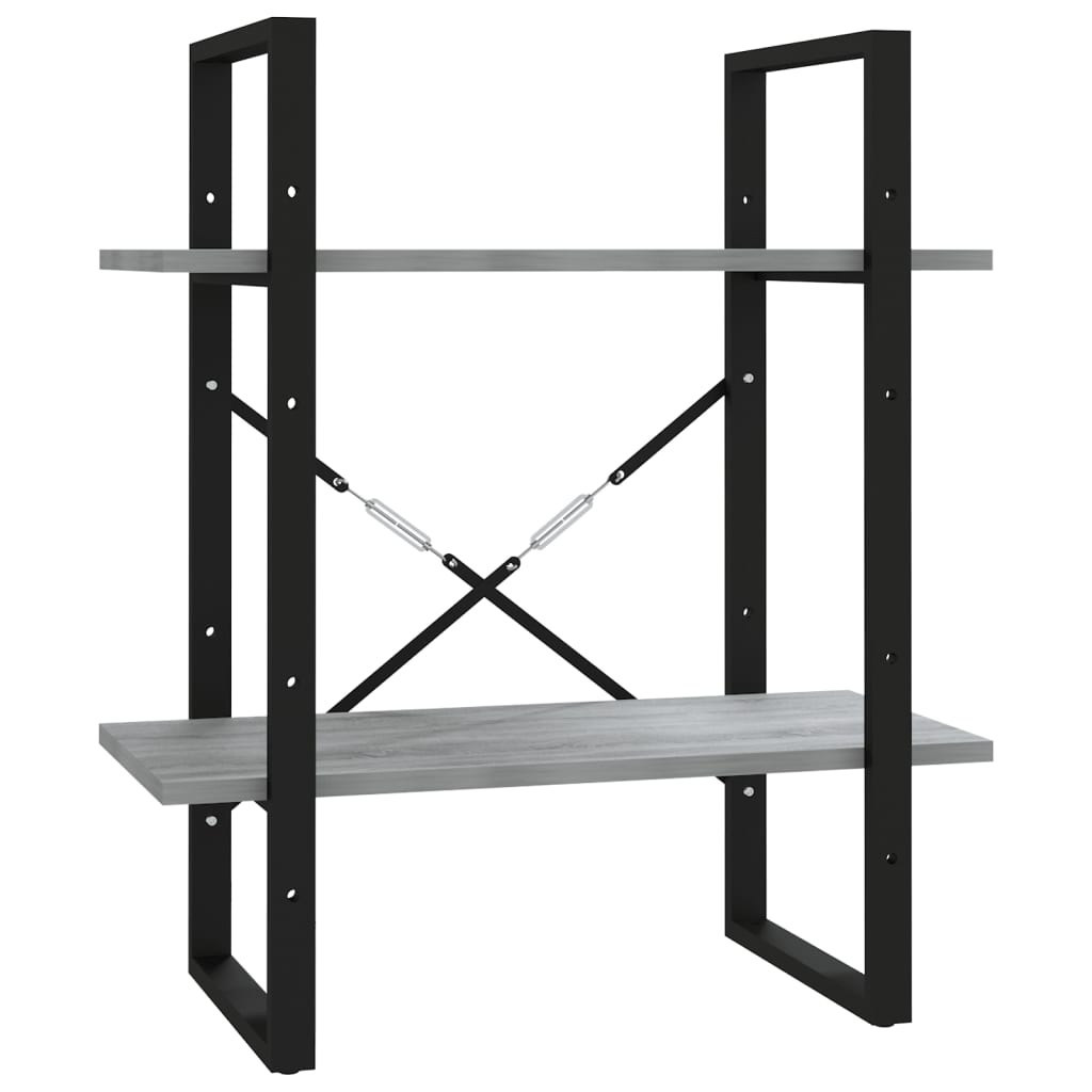 vidaXL Βιβλιοθήκη με 2 Ράφια Γκρι Sonoma 60x30x70 εκ. Επεξεργ. Ξύλο