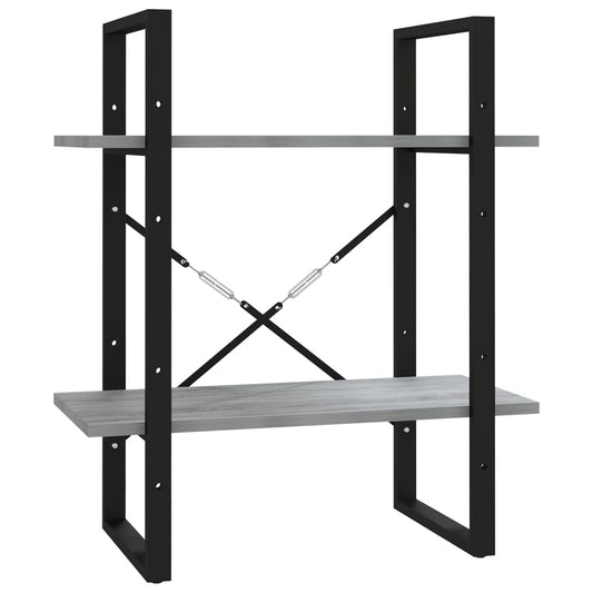 vidaXL Βιβλιοθήκη με 2 Ράφια Γκρι Sonoma 60x30x70 εκ. Επεξεργ. Ξύλο