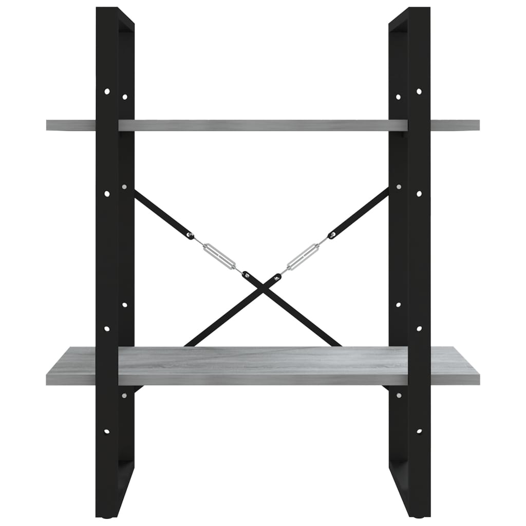 vidaXL Βιβλιοθήκη με 2 Ράφια Γκρι Sonoma 60x30x70 εκ. Επεξεργ. Ξύλο