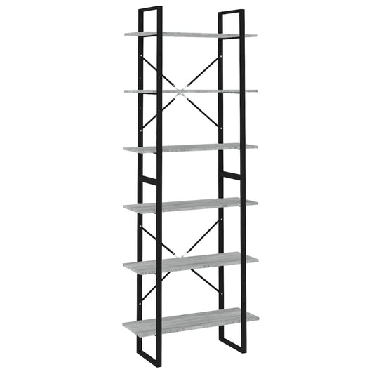 vidaXL Ραφιέρα Γκρι Sonoma 80x30x210 εκ. από Επεξεργασμένο Ξύλο